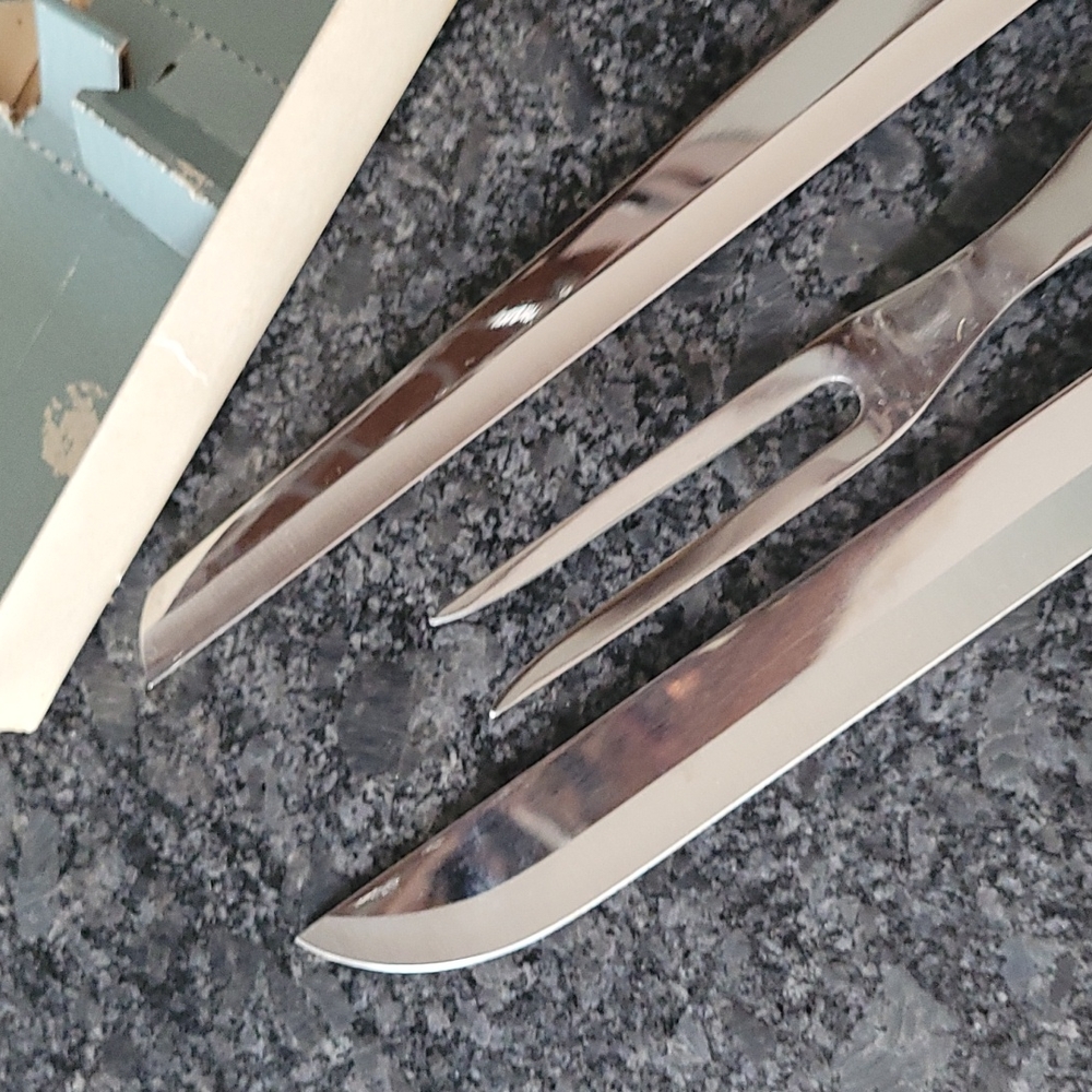 NIB - Vintage Stainless Steel 3 Piece Carving Set - Picture 7 of 10
